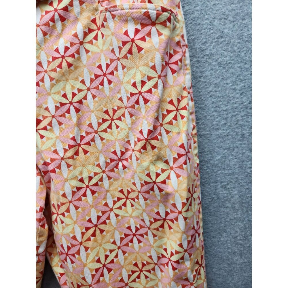 Talbots Womens Size 12 Geometric Print Stretch Pants Multi-Color Made In Hong Ko - Picture 2 of 7